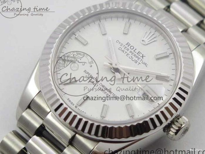 MiroTime 0322 Lightweight Datejust 31mm 278275 SS BP Maker Best Edition White Stick Markers Dial on SS President Bracelet 3100